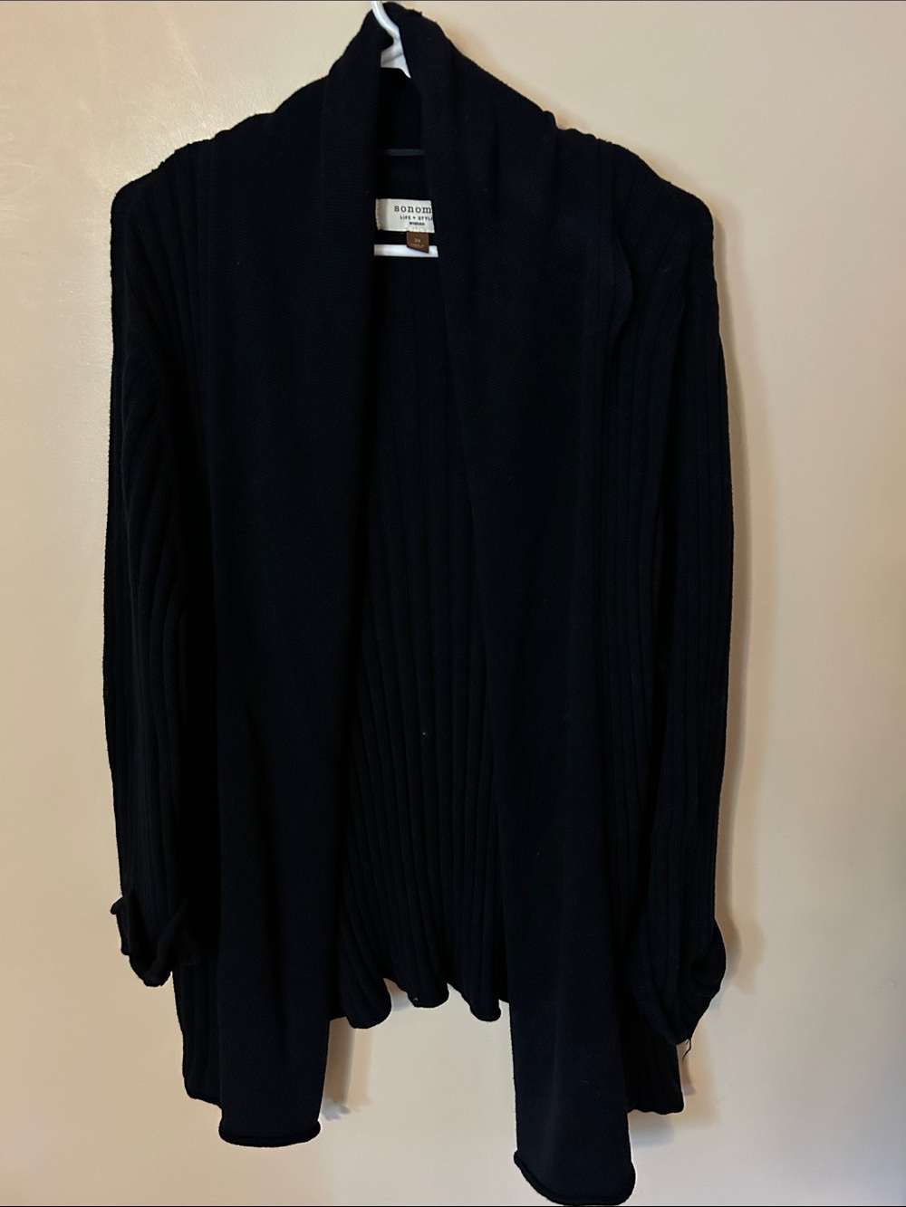 Sonoma Goods for Life ribbed open-front cardigan black 2X